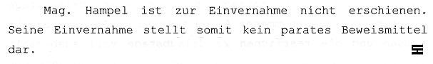 Faksimile aus dem Gerichtsprotokoll vom 30.10.06 vom Landesgericht Korneuburg