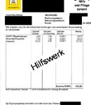 Faksimile einer Kundenabrechnung vom HILFSWERK 2006