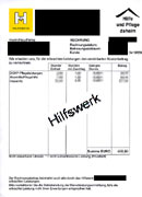 Faksimile einer Kundenabrechnung vom HILFSWERK 2006