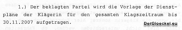 Faksimile aus dem Gerichtsprotokoll vom Arbeits- & Sozialgericht Korneuburg